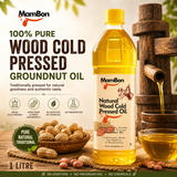 100% Pure Wood Cold Pressed Groundnut Oil (Peanut Oil) – Traditional Chekku Extracted | Chemical-Free | 1 Litre