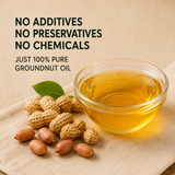 100% Pure Wood Cold Pressed Groundnut Oil (Peanut Oil) – Traditional Chekku Extracted | Chemical-Free | 1 Litre