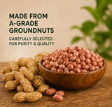 100% Pure Wood Cold Pressed Groundnut Oil (Peanut Oil) – Traditional Chekku Extracted | Chemical-Free | 1 Litre